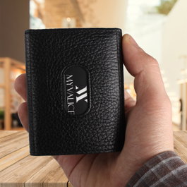 Zoozie Bags Cartera de Piel Auténtica Negra